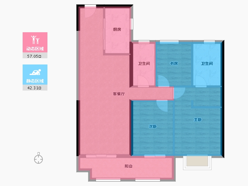 安徽省-合肥市-恒泰阿奎利亚悦璟府-89.51-户型库-动静分区