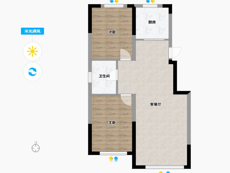 辽宁省-抚顺市-马德里皇家水岸-81.00-户型库-采光通风