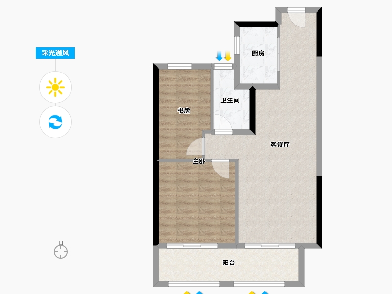 安徽省-合肥市-恒泰阿奎利亚悦璟府-68.35-户型库-采光通风