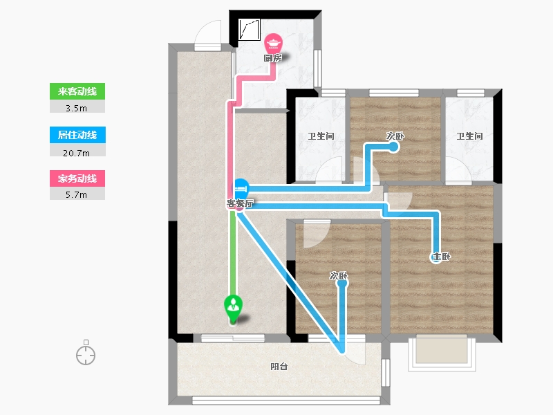 江苏省-南京市-鼓悦兰园-82.95-户型库-动静线