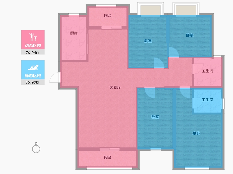 福建省-泉州市-聚福社区-130.00-户型库-动静分区