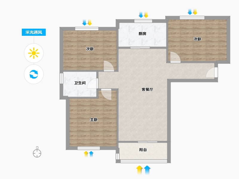 上海-上海市-涵清苑-104.00-户型库-采光通风