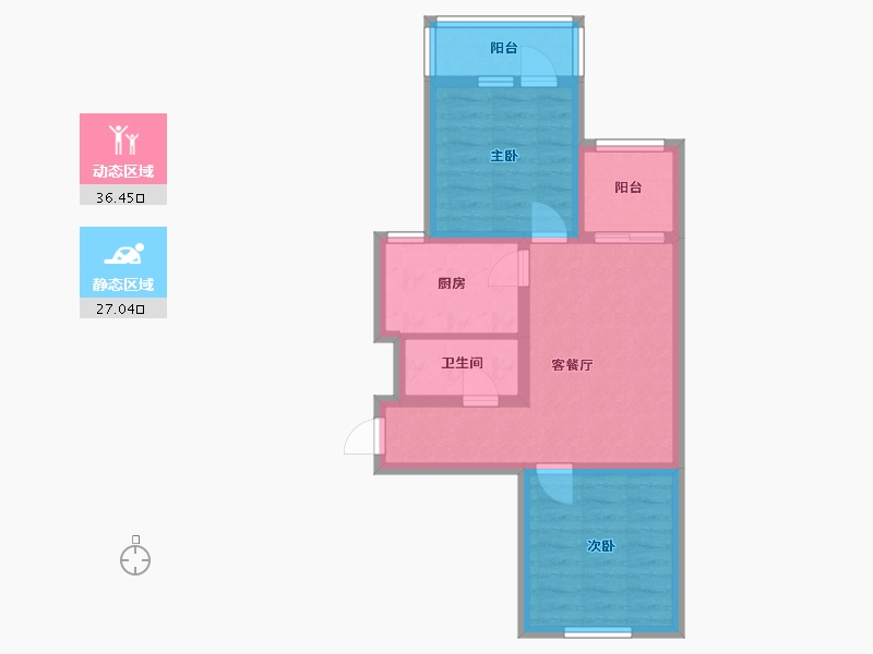 北京-北京市-西罗园南里社区-68.00-户型库-动静分区