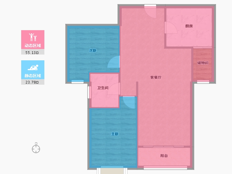 陕西省-西安市-紫薇田园都市-84.00-户型库-动静分区