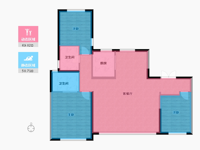 陕西省-西安市-华发长安首府-108.81-户型库-动静分区