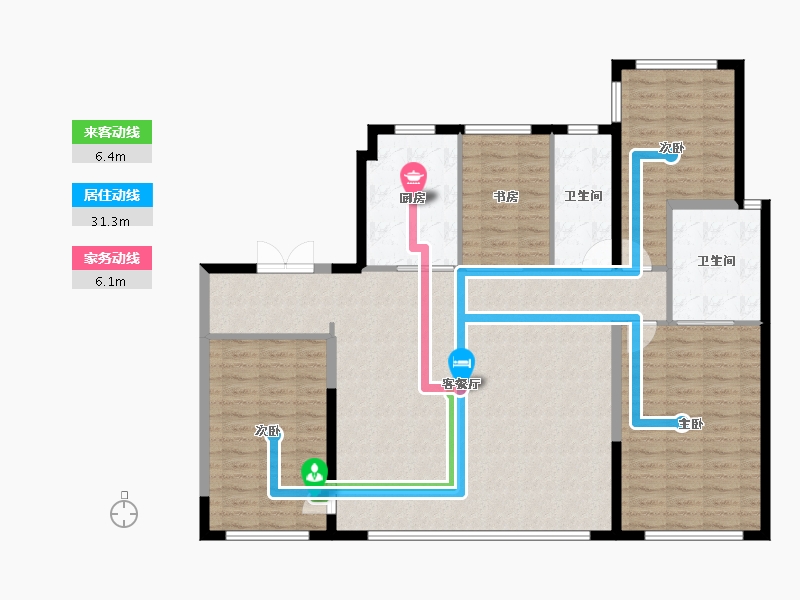 陕西省-西安市-华发长安首府-135.20-户型库-动静线