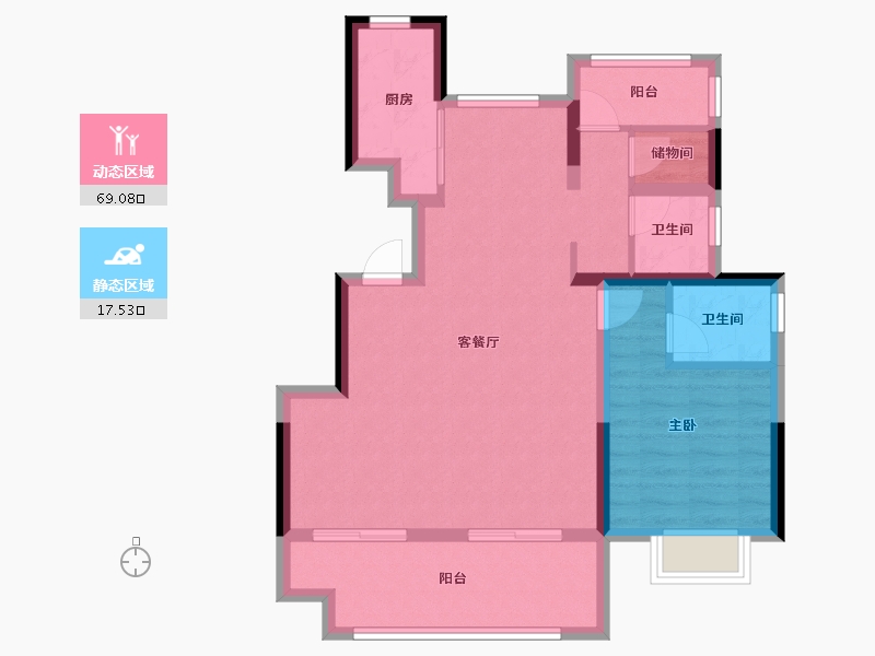 安徽省-合肥市-文一云湖轩-77.28-户型库-动静分区