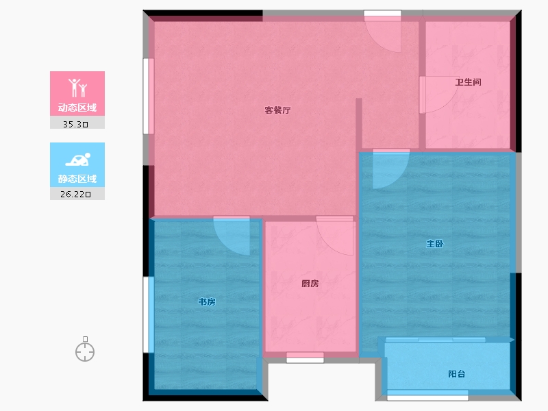 安徽省-合肥市-恒泰阿奎利亚悦璟府-55.83-户型库-动静分区