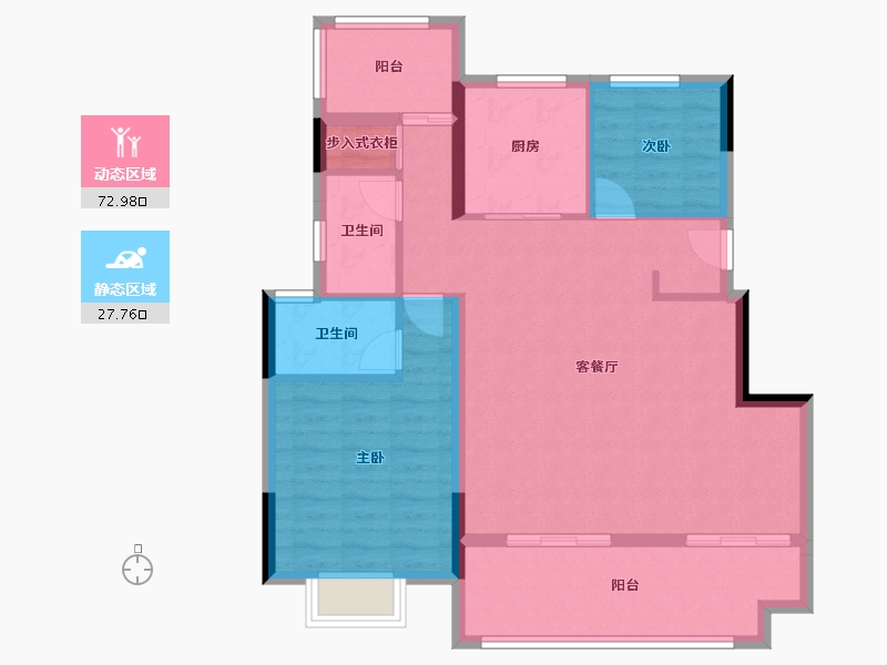 安徽省-合肥市-旭辉望江来-90.88-户型库-动静分区