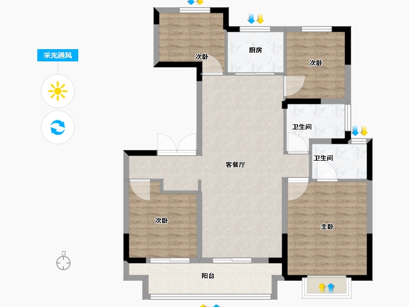 江苏省-连云港市-桃李书院-105.01-户型库-采光通风