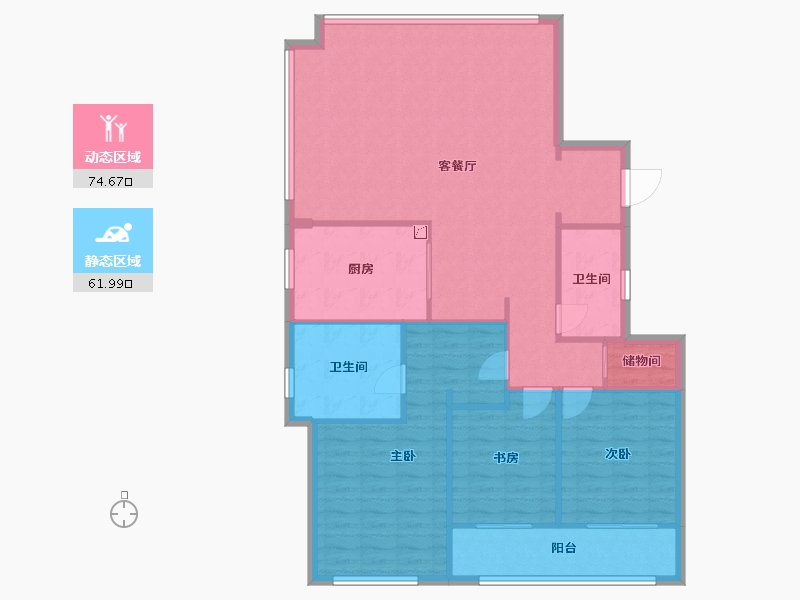 山东省-烟台市-万科.天琴湾-126.00-户型库-动静分区