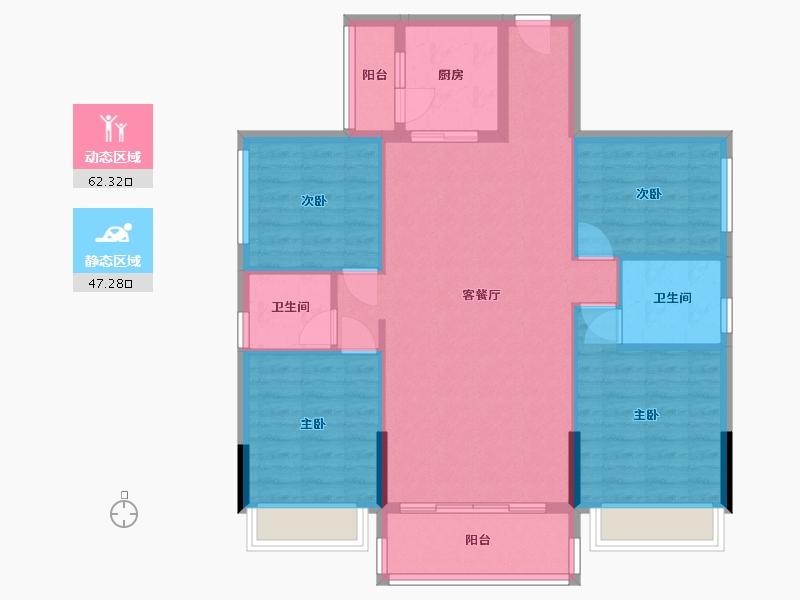 广东省-河源市-天时花园-110.85-户型库-动静分区