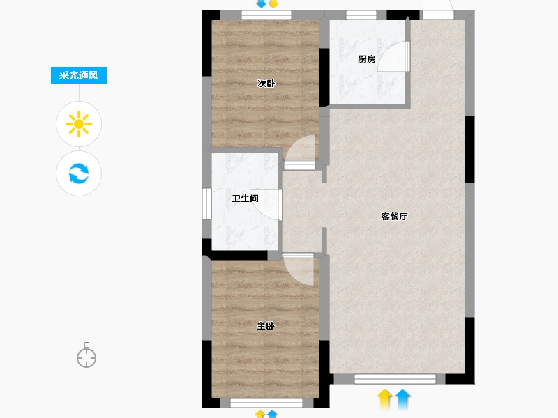 吉林省-长春市-万盛书院-58.20-户型库-采光通风