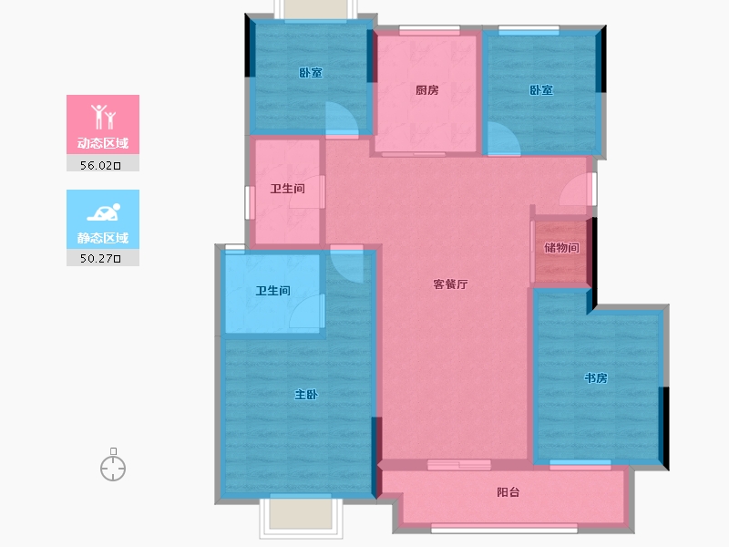 四川省-成都市-绿城明月蘭庭-94.02-户型库-动静分区