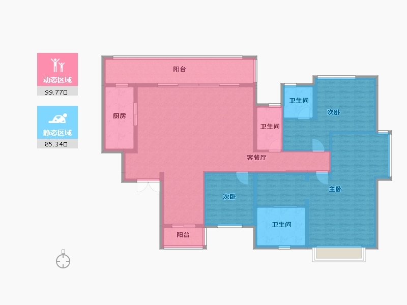 广西壮族自治区-南宁市-华润置地西园望江-169.09-户型库-动静分区