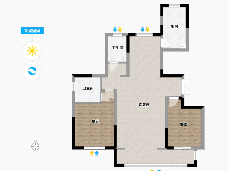 宁夏回族自治区-吴忠市-宁夏中房锦里-89.44-户型库-采光通风