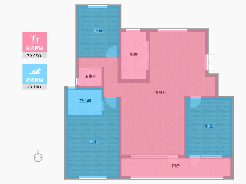 宁夏回族自治区-吴忠市-汇融城-105.73-户型库-动静分区