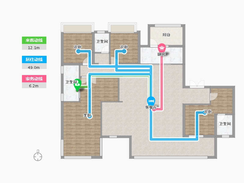 广西壮族自治区-南宁市-北投时代-172.36-户型库-动静线