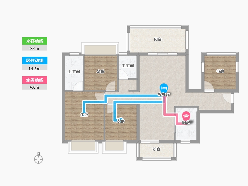 广西壮族自治区-南宁市-北投时代-92.64-户型库-动静线