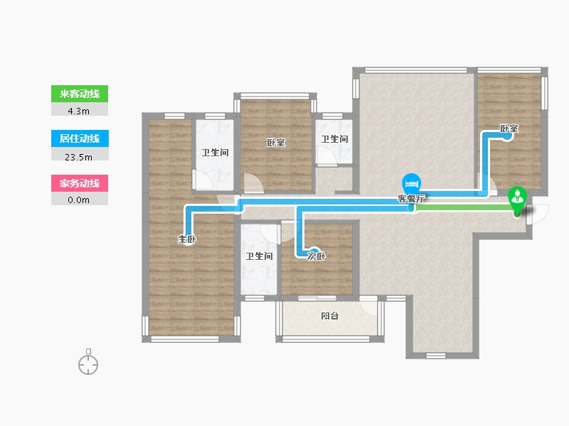 广西壮族自治区-南宁市-北投时代-124.82-户型库-动静线