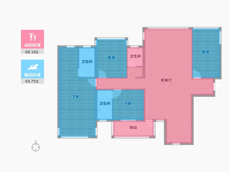 广西壮族自治区-南宁市-北投时代-124.82-户型库-动静分区