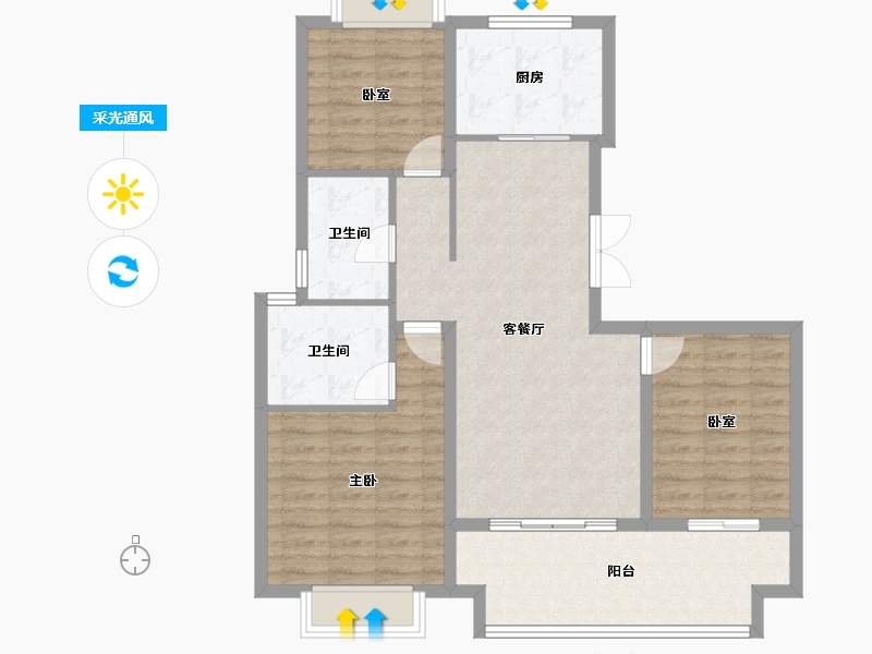 湖南省-长沙市-日盛湖湘悦府-95.01-户型库-采光通风