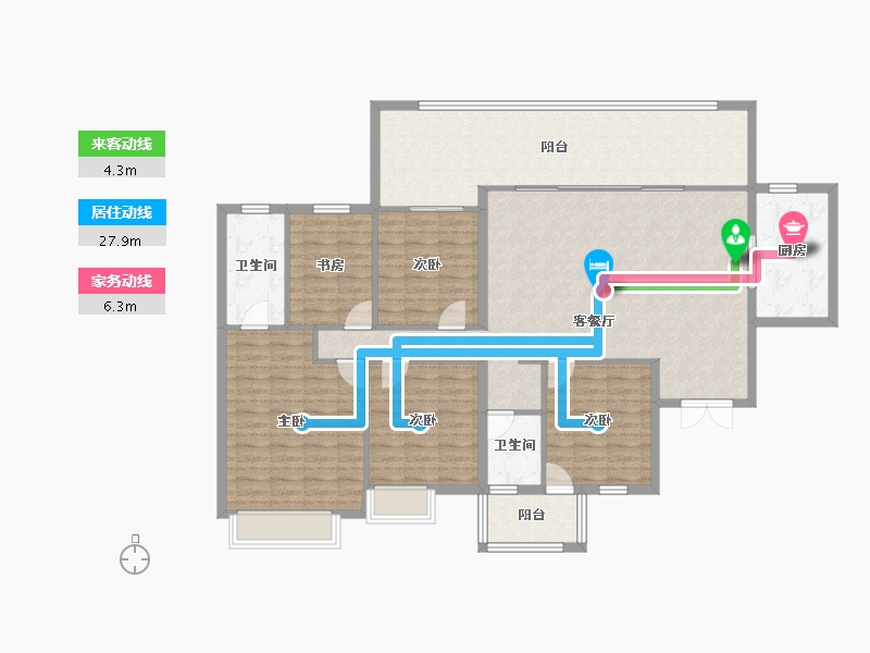 广西壮族自治区-南宁市-华润置地西园望江-147.24-户型库-动静线