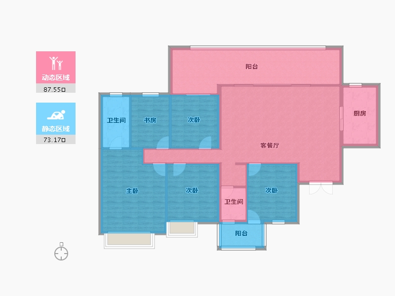 广西壮族自治区-南宁市-华润置地西园望江-147.24-户型库-动静分区