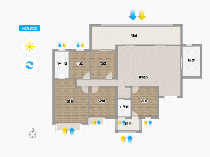 广西壮族自治区-南宁市-华润置地西园望江-147.24-户型库-采光通风