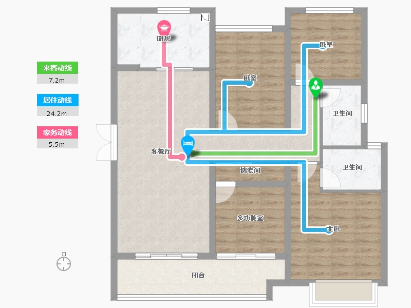 湖南省-长沙市-国欣云境府-106.53-户型库-动静线