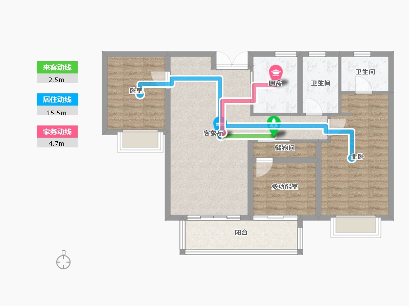 湖南省-长沙市-国欣云境府-90.50-户型库-动静线