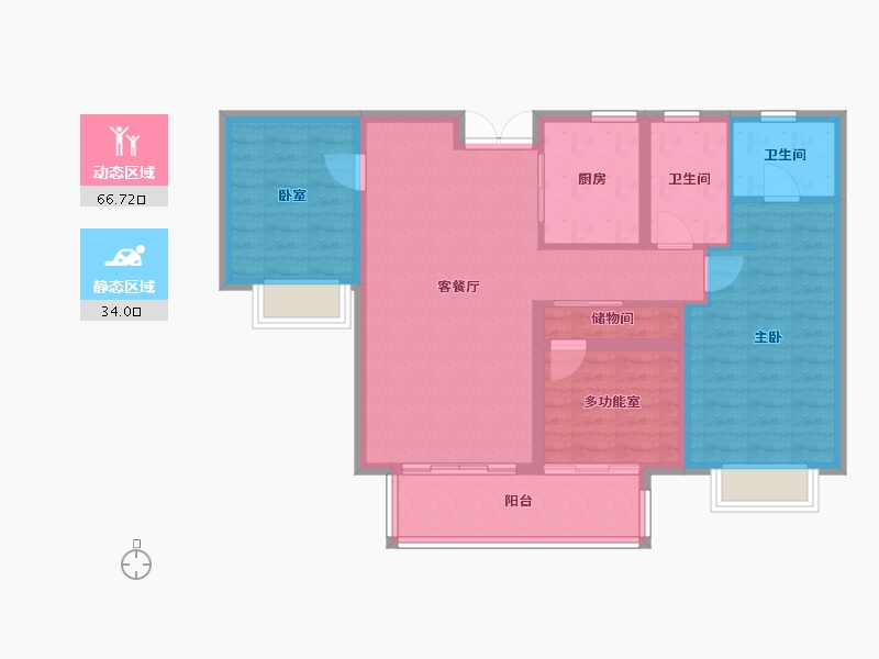 湖南省-长沙市-国欣云境府-90.50-户型库-动静分区