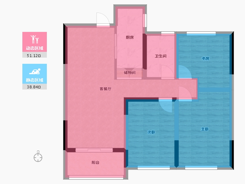 江苏省-徐州市-幸福汇邻湾-80.00-户型库-动静分区