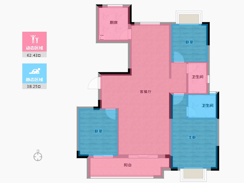 江西省-吉安市-浩城天骄府-90.40-户型库-动静分区