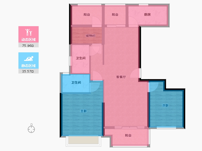 河南省-南阳市-新旭·京华府南苑-100.00-户型库-动静分区