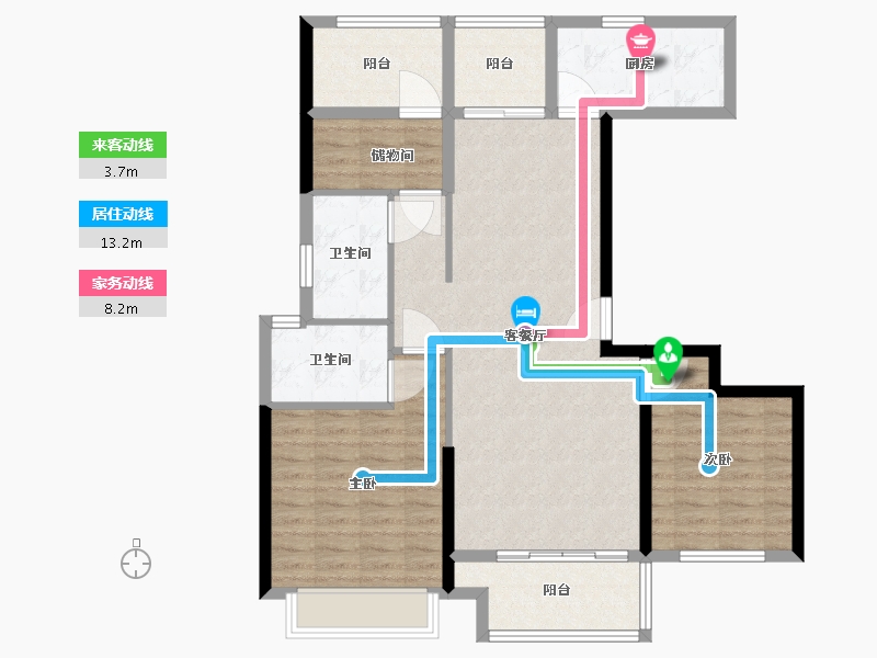 河南省-南阳市-新旭·京华府南苑-100.00-户型库-动静线