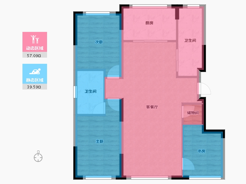 吉林省-长春市-万盛书院-87.44-户型库-动静分区