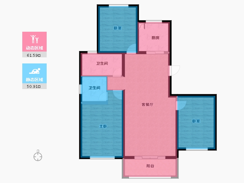 山西省-吕梁市-悦·东方-100.80-户型库-动静分区