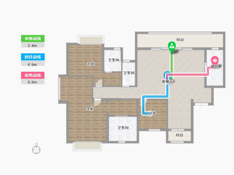 广西壮族自治区-南宁市-华润置地西园望江-167.17-户型库-动静线