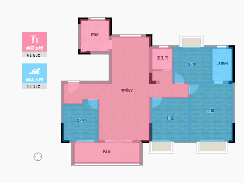 江西省-吉安市-浩城天骄府-100.80-户型库-动静分区