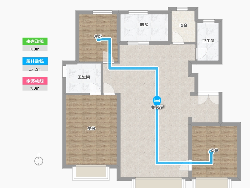 天津-天津市-绿城春熙云峰-120.00-户型库-动静线