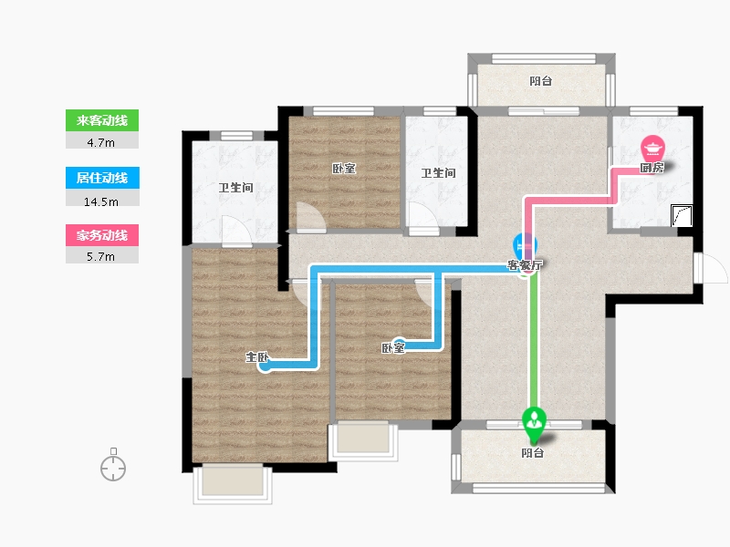 湖北省-武汉市-联投汉口郡五期-103.95-户型库-动静线