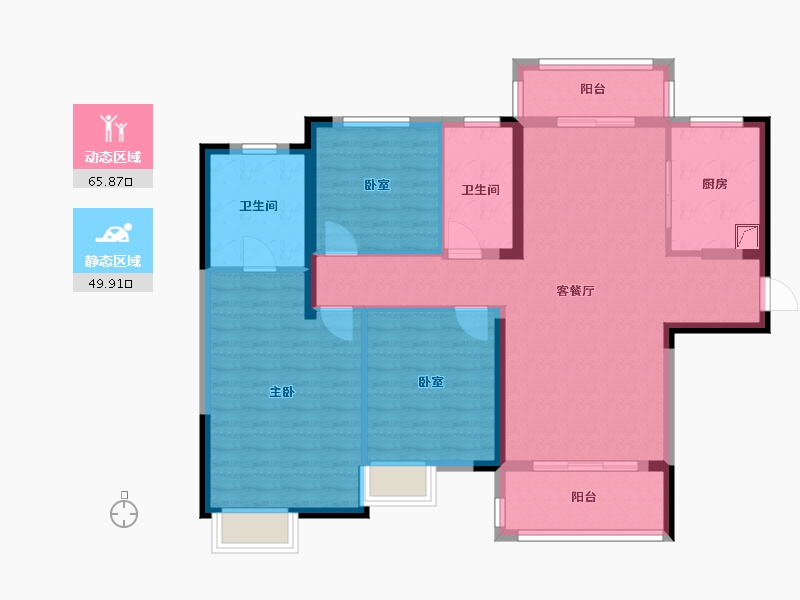 湖北省-武汉市-联投汉口郡五期-103.95-户型库-动静分区