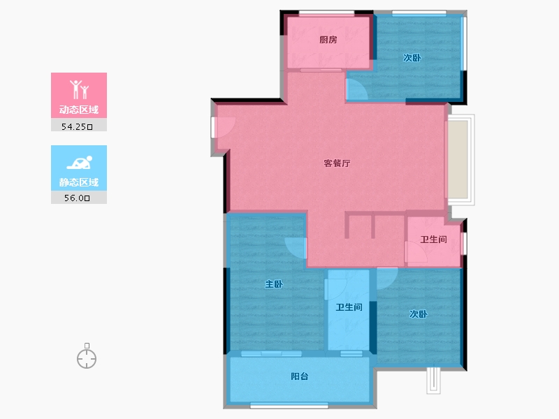 安徽省-合肥市-伟星都荟之门-99.39-户型库-动静分区