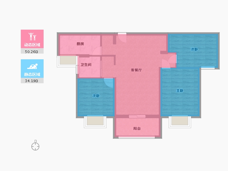 江苏省-无锡市-碧桂园南光城-75.00-户型库-动静分区