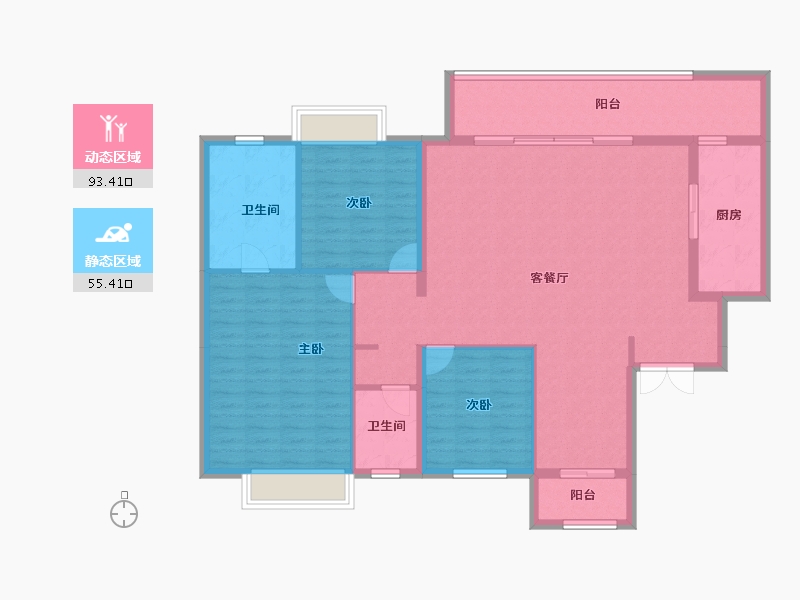 广西壮族自治区-南宁市-华润置地西园望江-136.30-户型库-动静分区