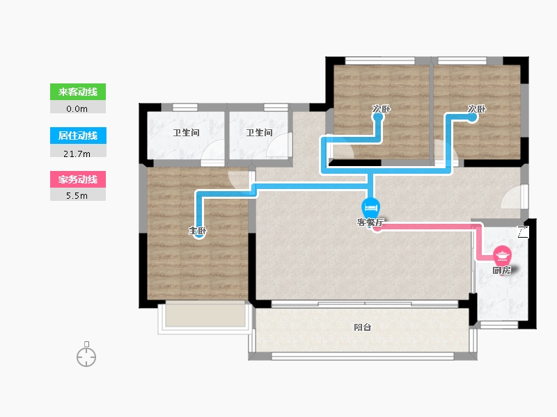 四川省-成都市-华建锦院-90.81-户型库-动静线