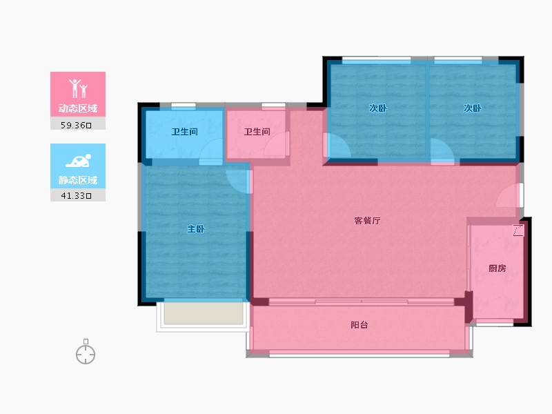 四川省-成都市-华建锦院-90.81-户型库-动静分区