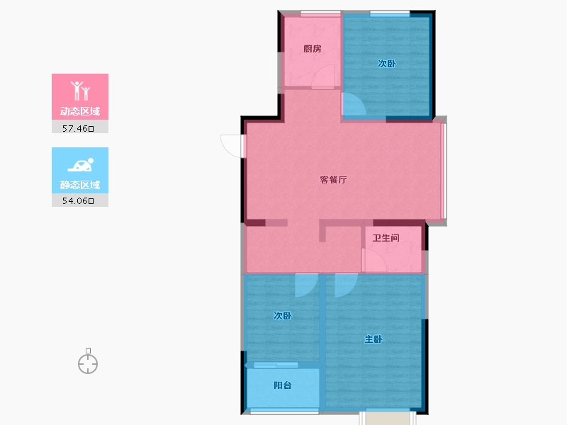 辽宁省-阜新市-万象新海天成-101.01-户型库-动静分区