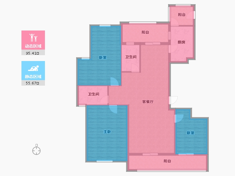 浙江省-温州市-华盛嘉苑-137.00-户型库-动静分区